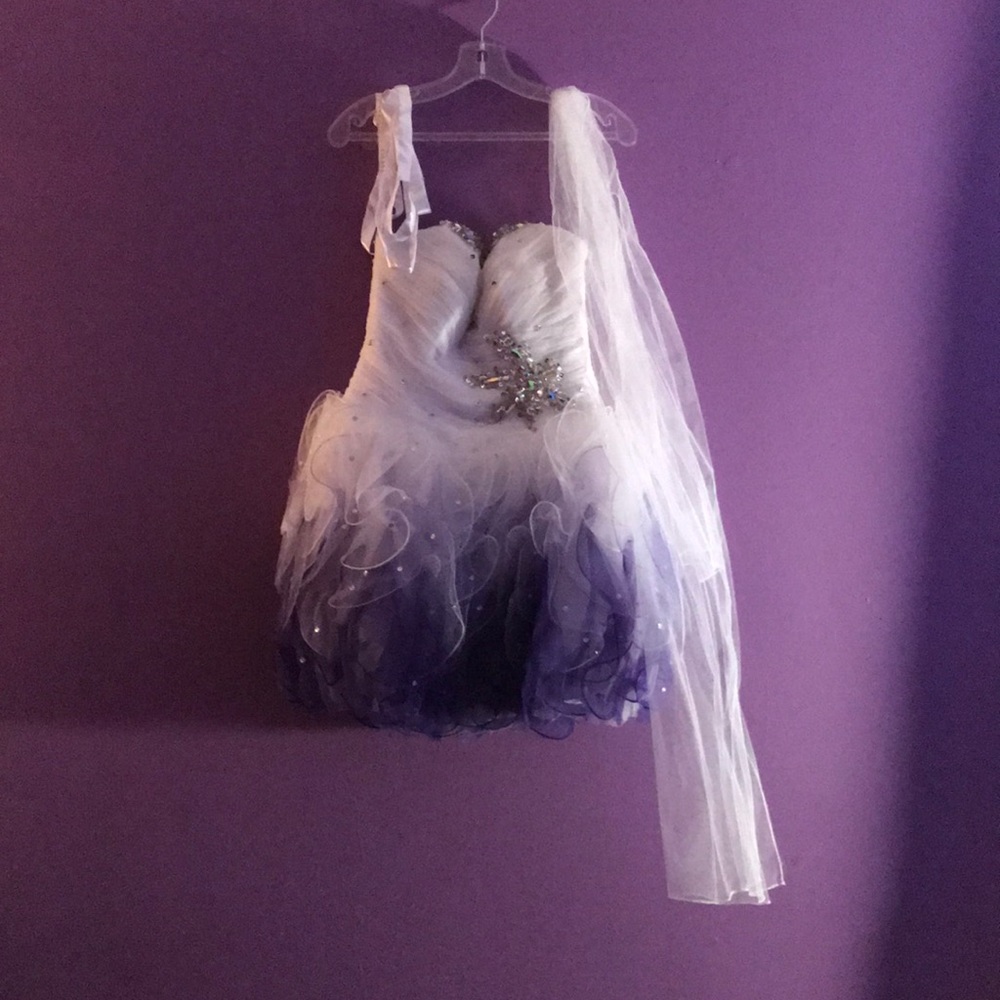 Purple and white dress